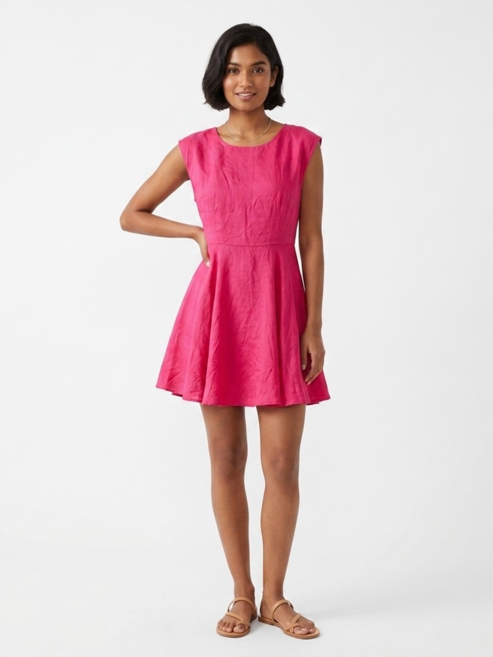 Forever 21 Hot Pink Fit-&-Flare Mini Dress